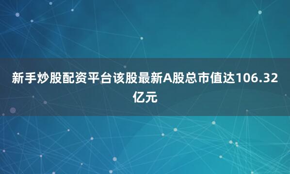 新手炒股配资平台该股最新A股总市值达106.32亿元
